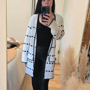Open frame medium length cardigan
